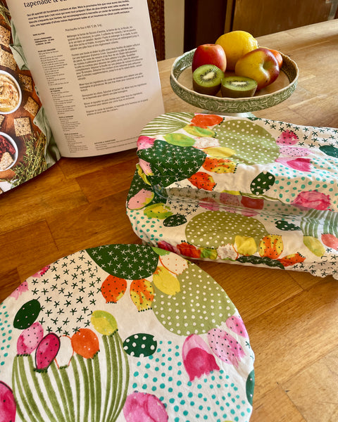 Lot de 3 charlottes "𝐩𝐥𝐚𝐭𝐬 𝐠𝐨𝐮𝐫𝐦𝐚𝐧𝐝𝐬" - 𝑮𝒓𝒂𝒏𝒂𝒅𝒂 (doublure safran)