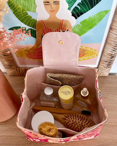 Trousse de toilette 𝑰𝒛𝒖𝒎𝒊 - Doublure rose pâle