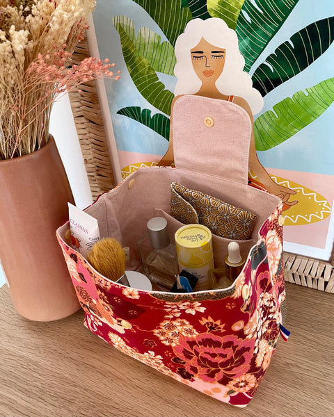 Trousse de toilette 𝑰𝒛𝒖𝒎𝒊 - Doublure rose pâle