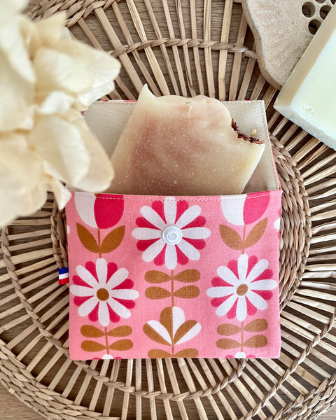 Pochette enduite 𝑻𝒖𝒍𝒊𝒑𝒆𝒔 (pression blanche) pour vos cosmétiques solides