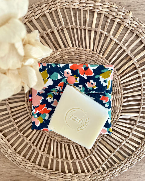 Pochette enduite 𝑯𝒐𝒓𝒕𝒆𝒏𝒔𝒆 pour vos cosmétiques solides