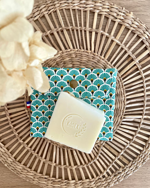 Pochette enduite 𝑽𝒆𝒓𝒕 𝒅’𝒆𝒂𝒖 pour vos cosmétiques solides