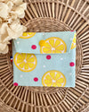 Pochette enduite 𝑪𝒂𝒑𝒓𝒊 (pression jaune) pour vos cosmétiques solides