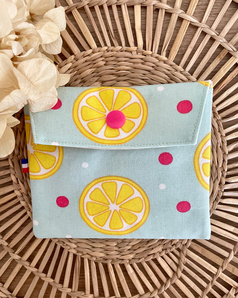 Pochette enduite 𝑪𝒂𝒑𝒓𝒊 (pression rose) pour vos cosmétiques solides