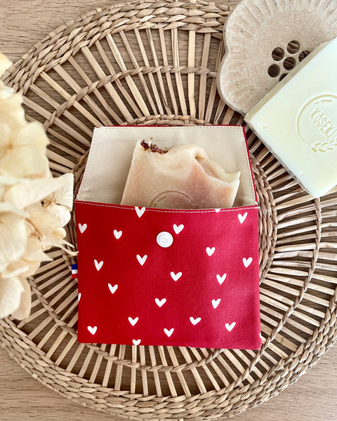 Pochette enduite 𝑪𝒐𝒆𝒖𝒓𝒔 pour vos cosmétiques solides