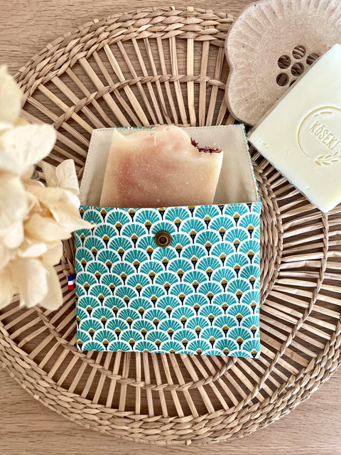 Pochette enduite 𝑽𝒆𝒓𝒕 𝒅’𝒆𝒂𝒖 pour vos cosmétiques solides